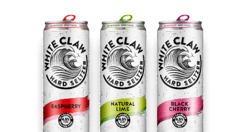 White Claw is available in Raspberry, Natural Lime and Black Cherry flavours in Belgium